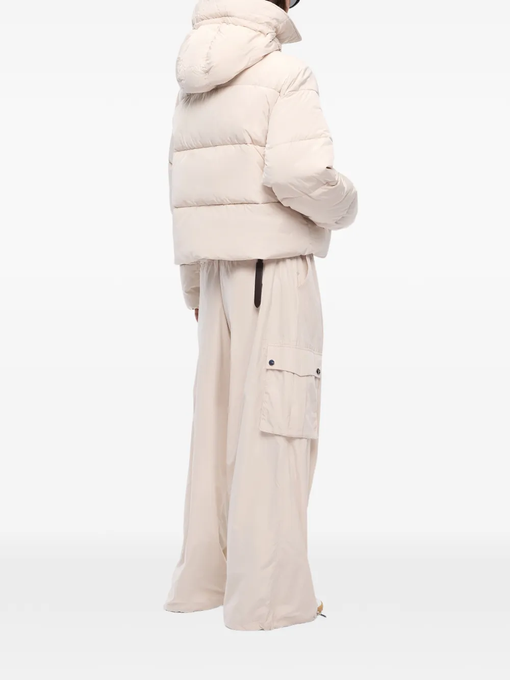 PINKO Donsjack van waterafstotend technisch canvas Beige