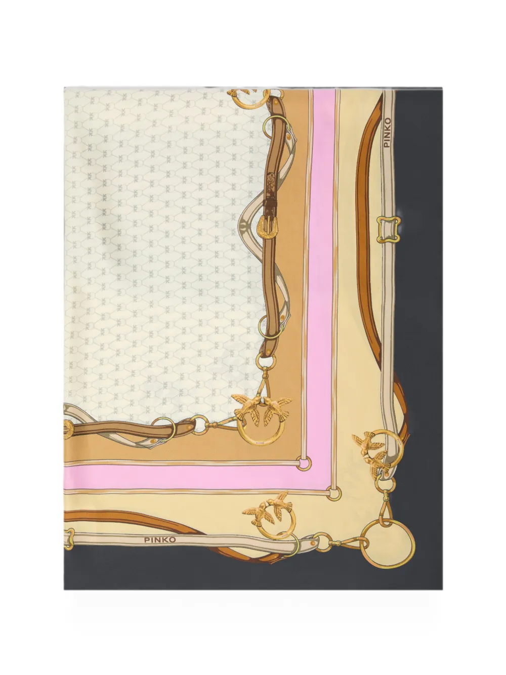 PINKO Love Birds Schal mit Monogramm-Print - Nude