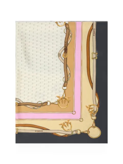 PINKO Love Birds monogram-print scarf