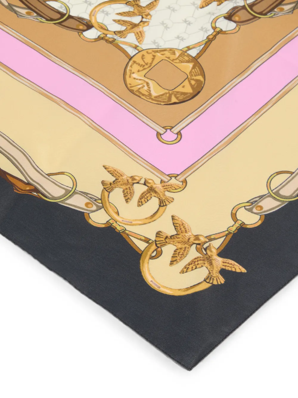 PINKO Love Birds sjaal met monogramprint Beige