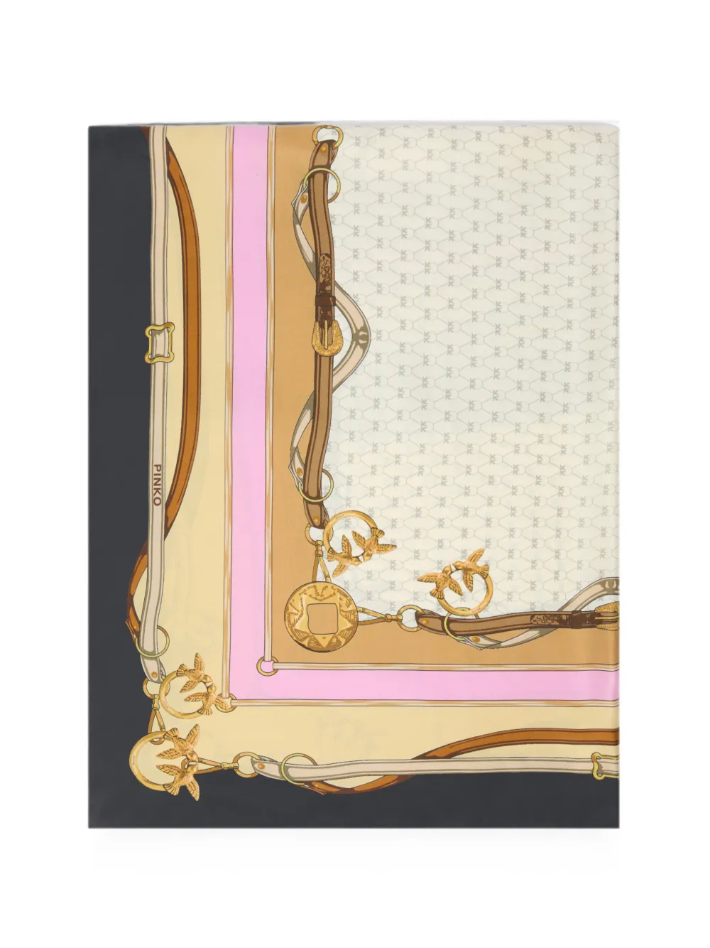 PINKO Love Birds sjaal met monogramprint Beige