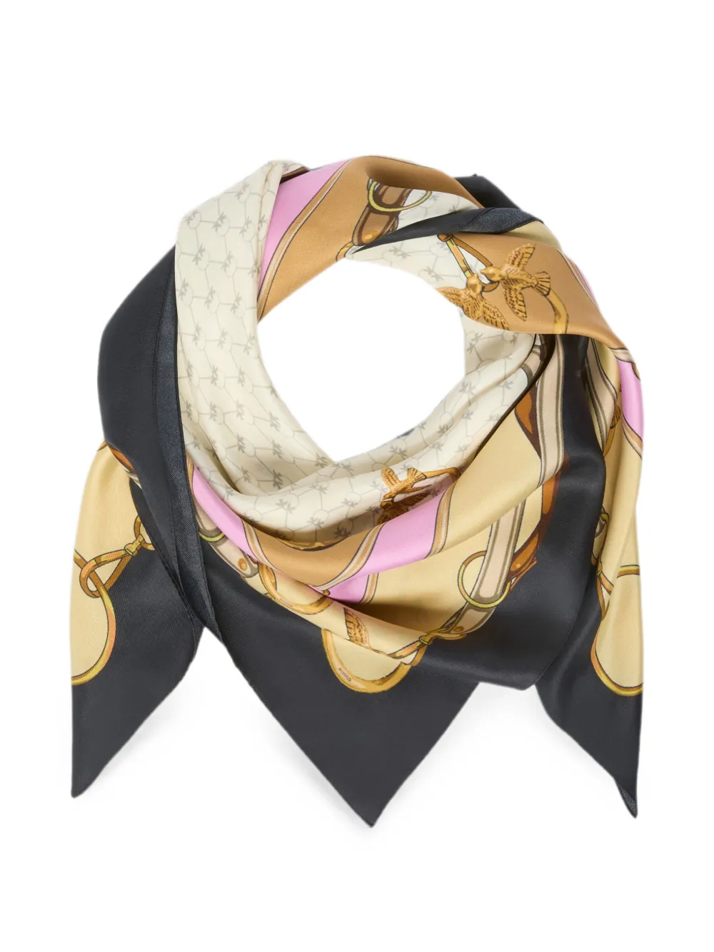 PINKO Love Birds sjaal met monogramprint Beige