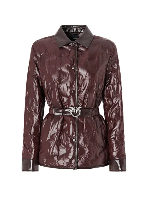 PINKO padded shacket in semi-glossy canvas