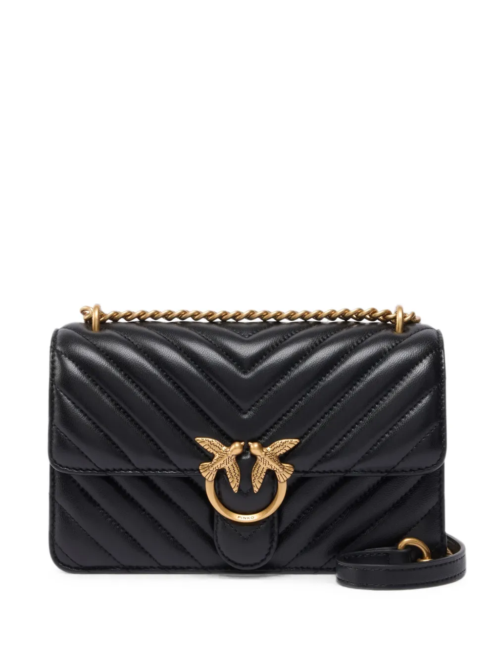 PINKO Love Birds chevron-quilted shoulder bag