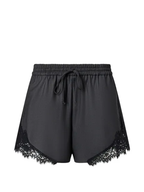 PINKO lace-trim drawstring shorts