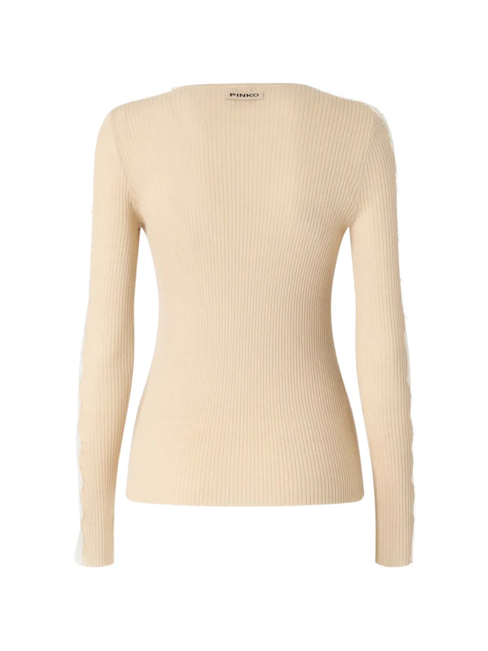 PINKO Geribbelde trui met kant Beige