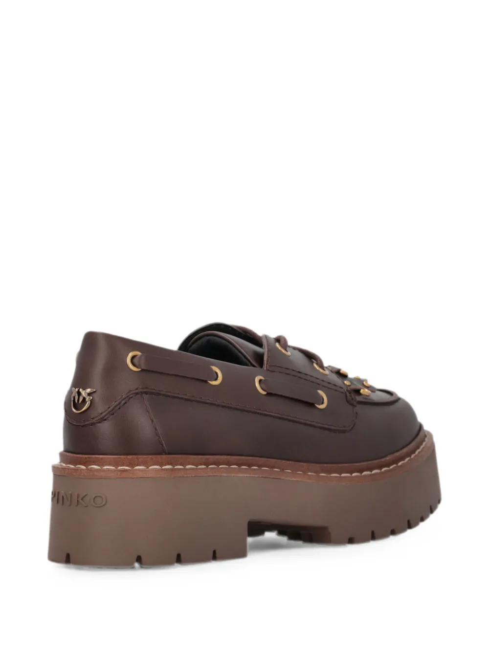 PINKO Loafers met plateauzool en franje Bruin