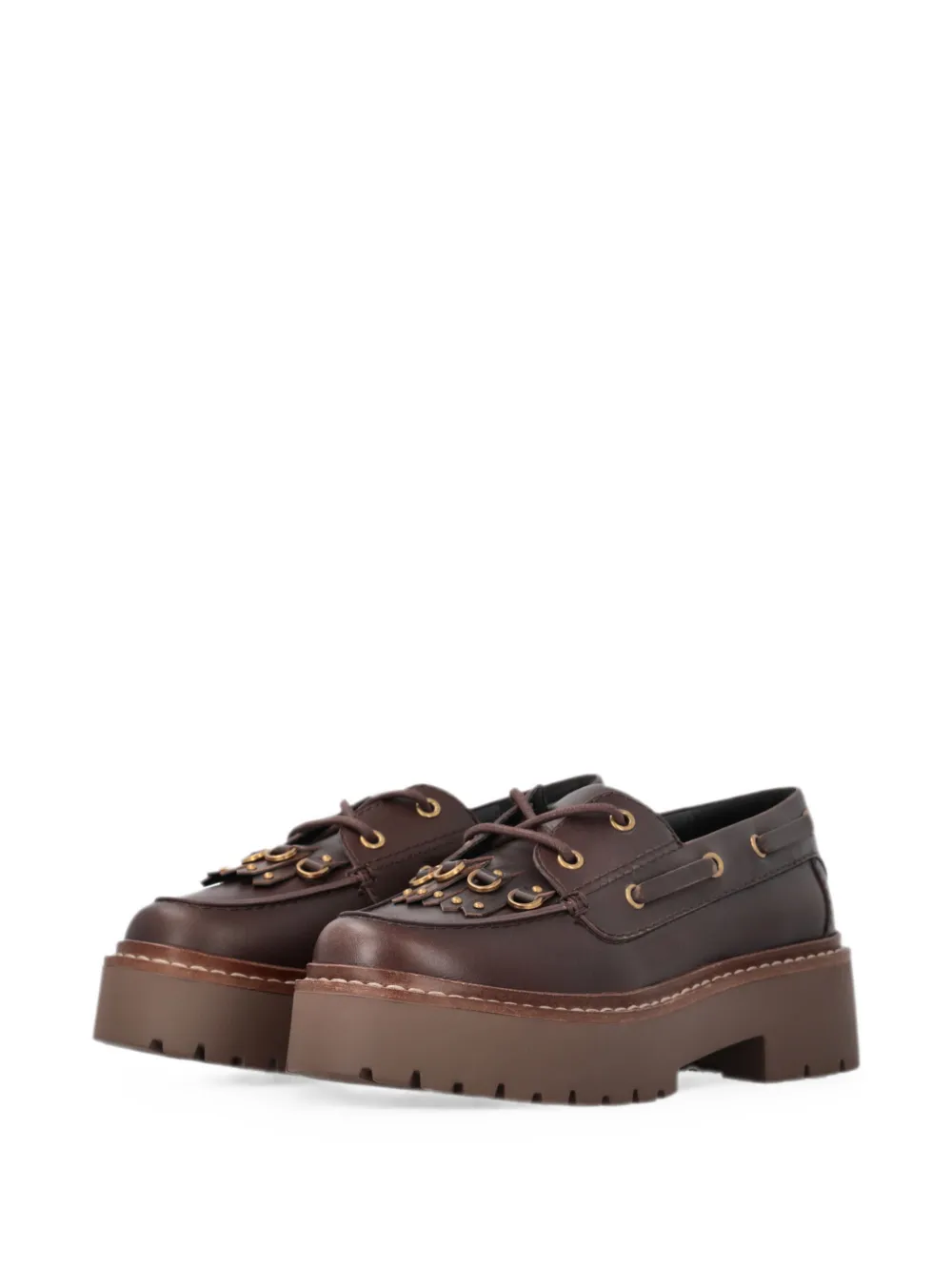 PINKO Loafers met plateauzool en franje Bruin
