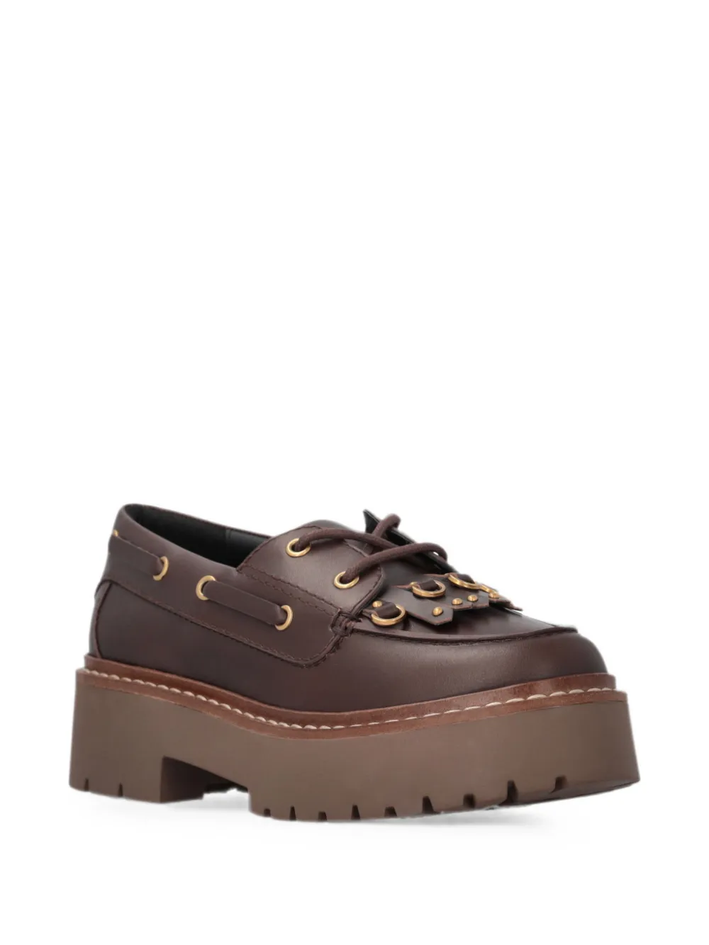 PINKO Loafers met plateauzool en franje Bruin