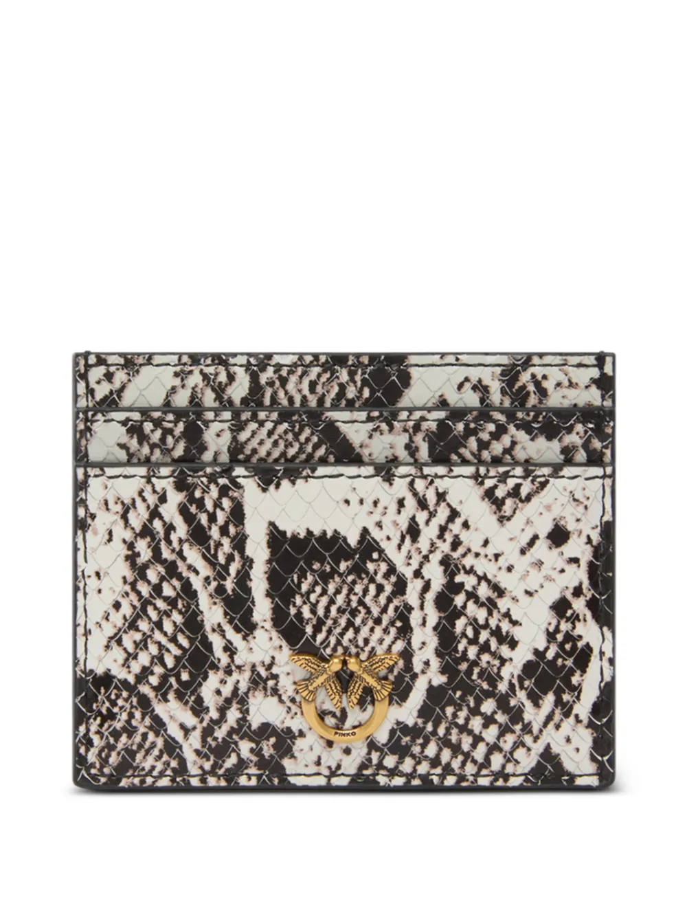 PINKO snake-effect Love Birds cardholder - Weiß
