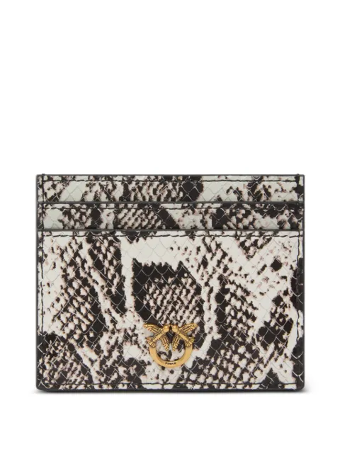 PINKO snake-effect Love Birds cardholder