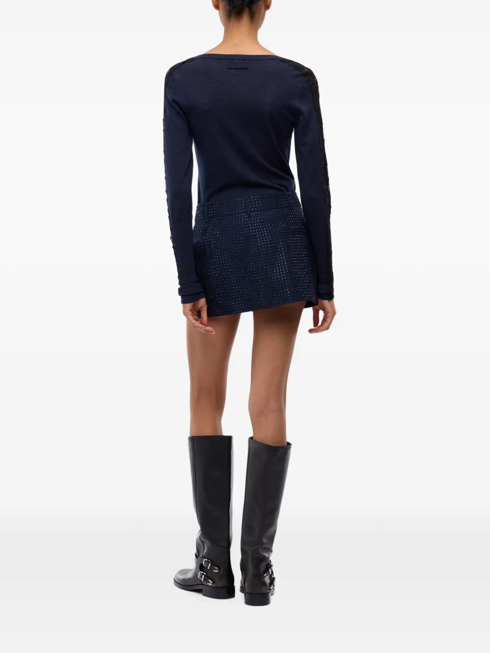 PINKO Button-up vest met kanten afwerking Blauw