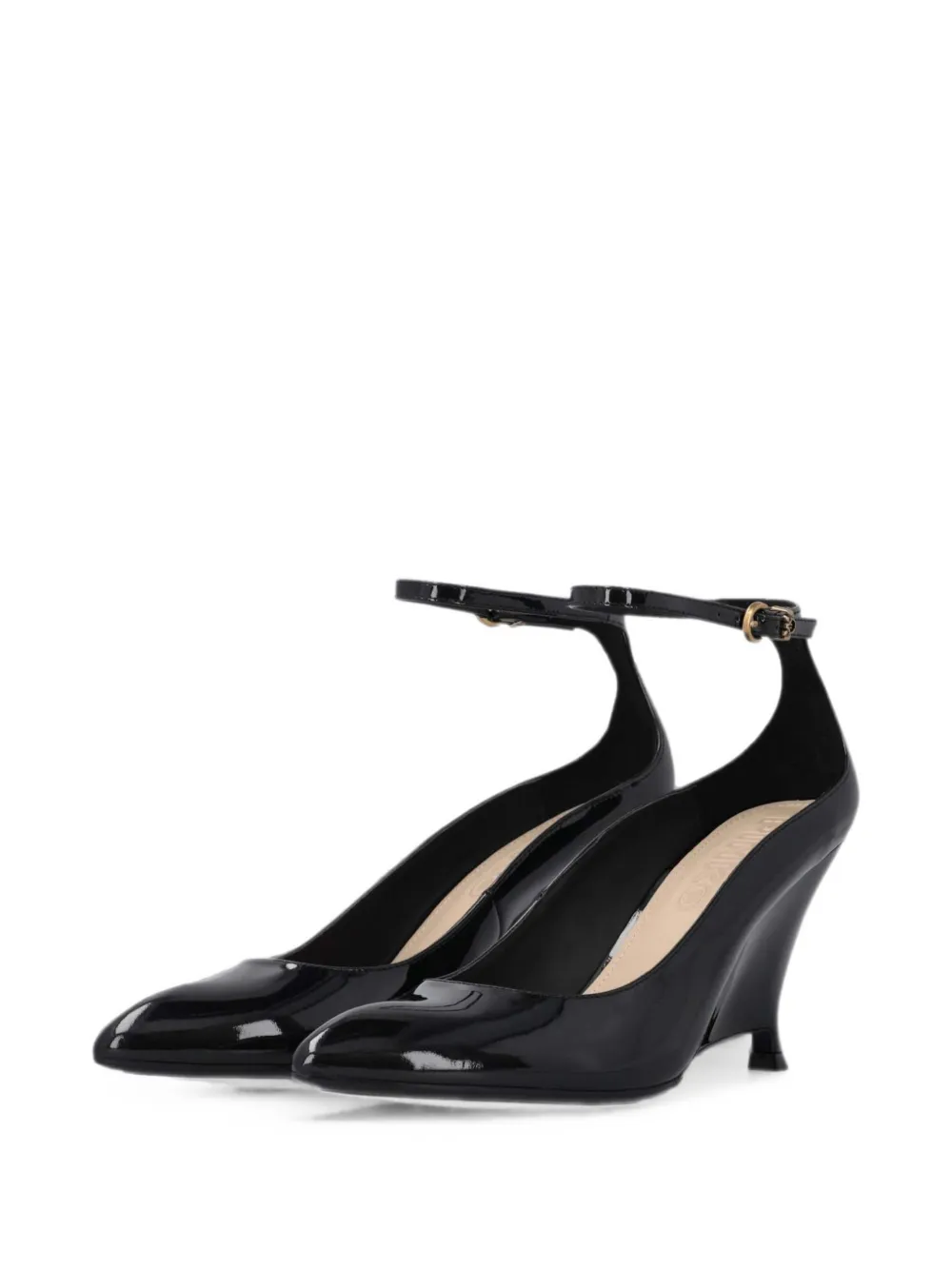 PINKO patent-leather wedge pumps Zwart