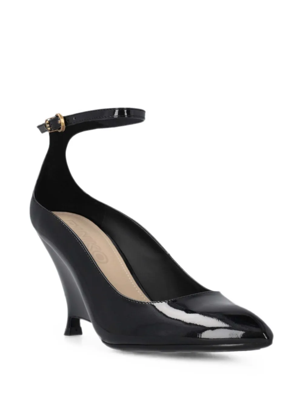 PINKO patent-leather wedge pumps Zwart