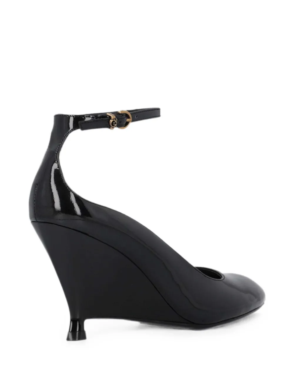 PINKO patent-leather wedge pumps Zwart