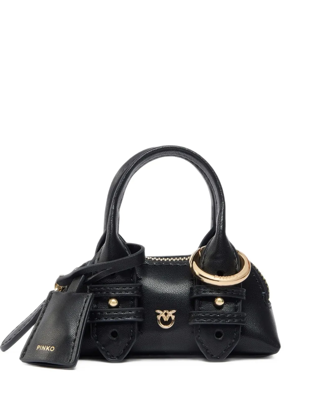 PINKO Love Birds leather mini bag - Nero