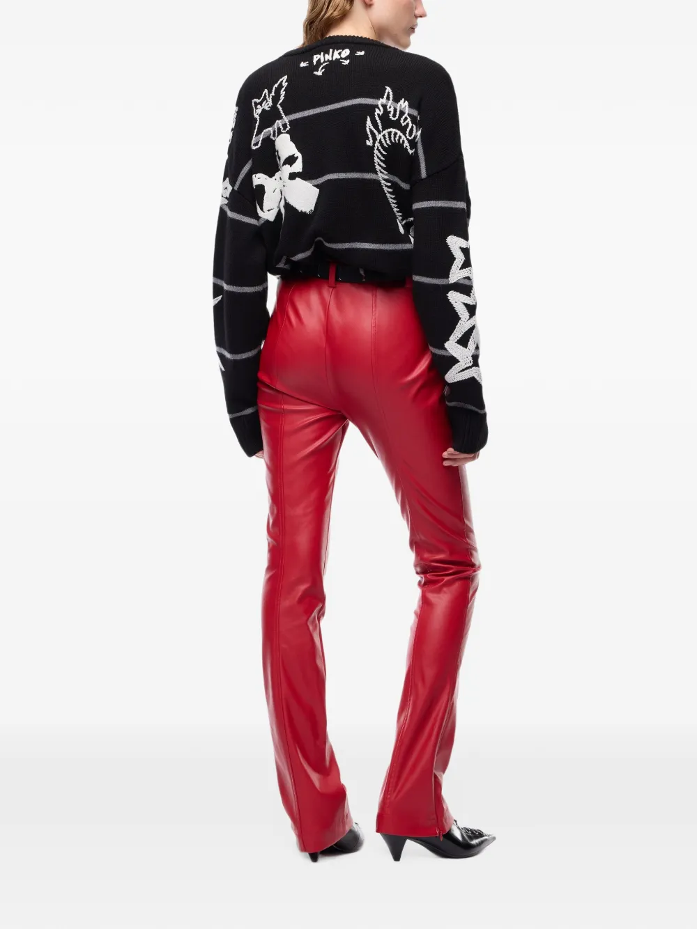 PINKO Flared broek Rood