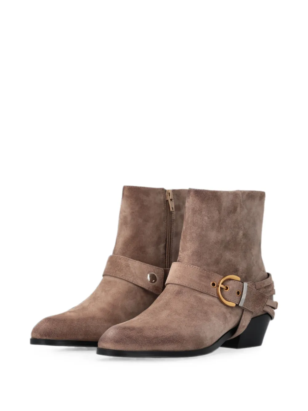 PINKO Leren laarzen met gesp Beige