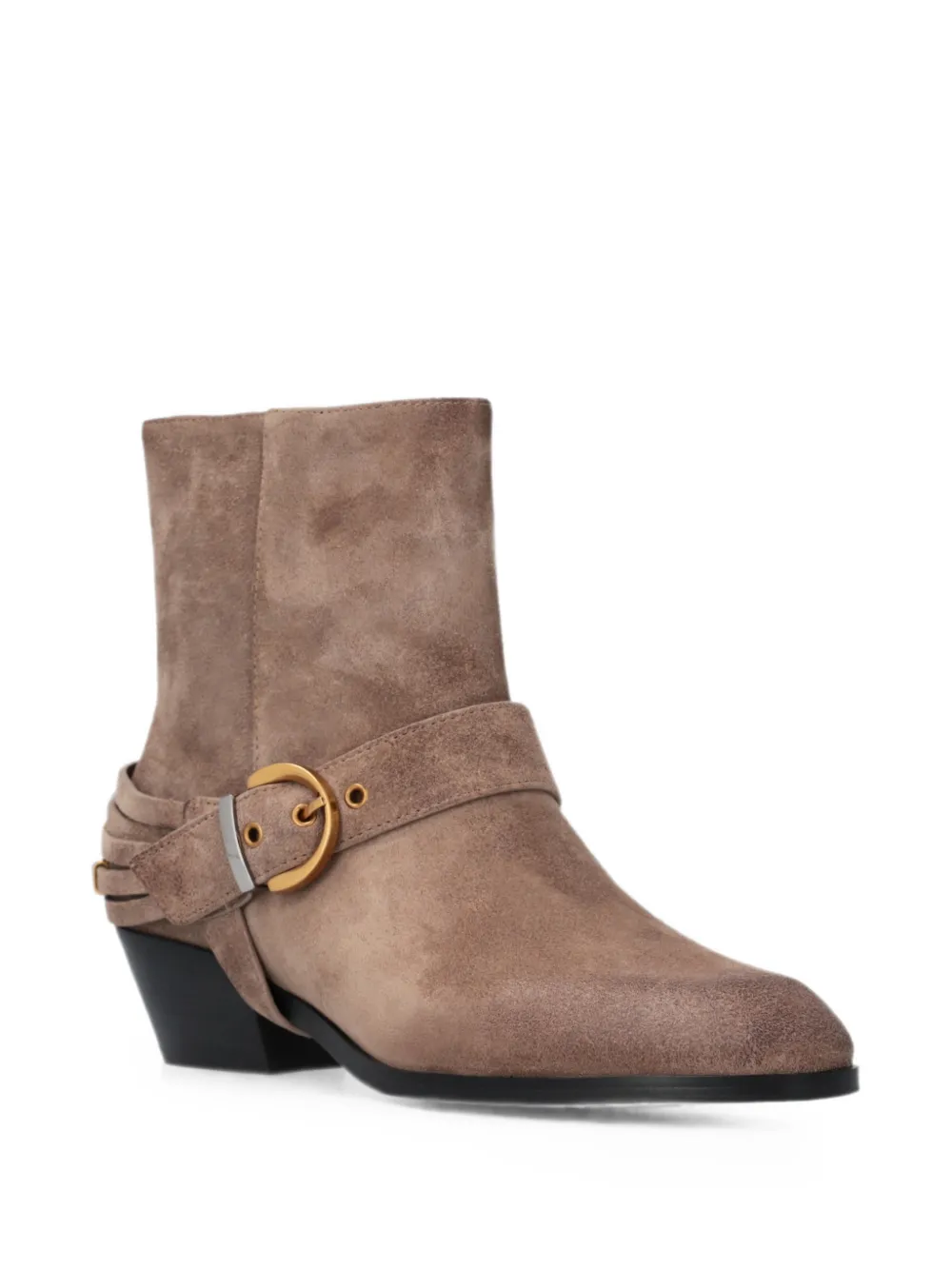 PINKO Leren laarzen met gesp Beige