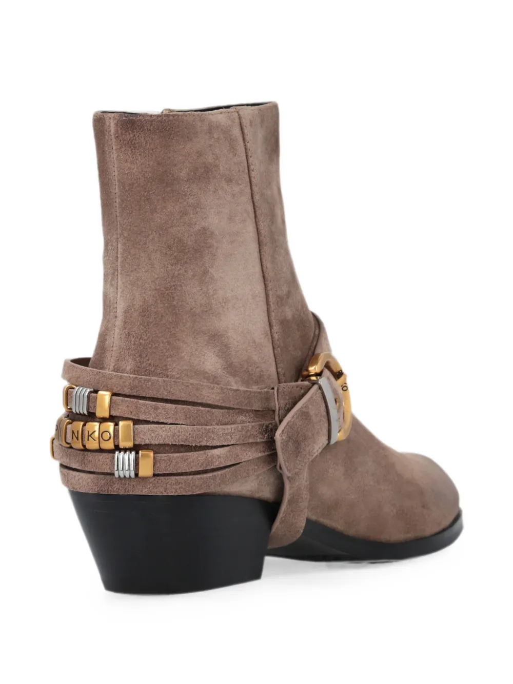 PINKO Leren laarzen met gesp Beige