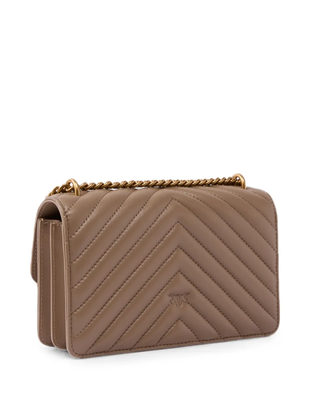 PINKO Love Birds schoudertas met chevron streep Beige