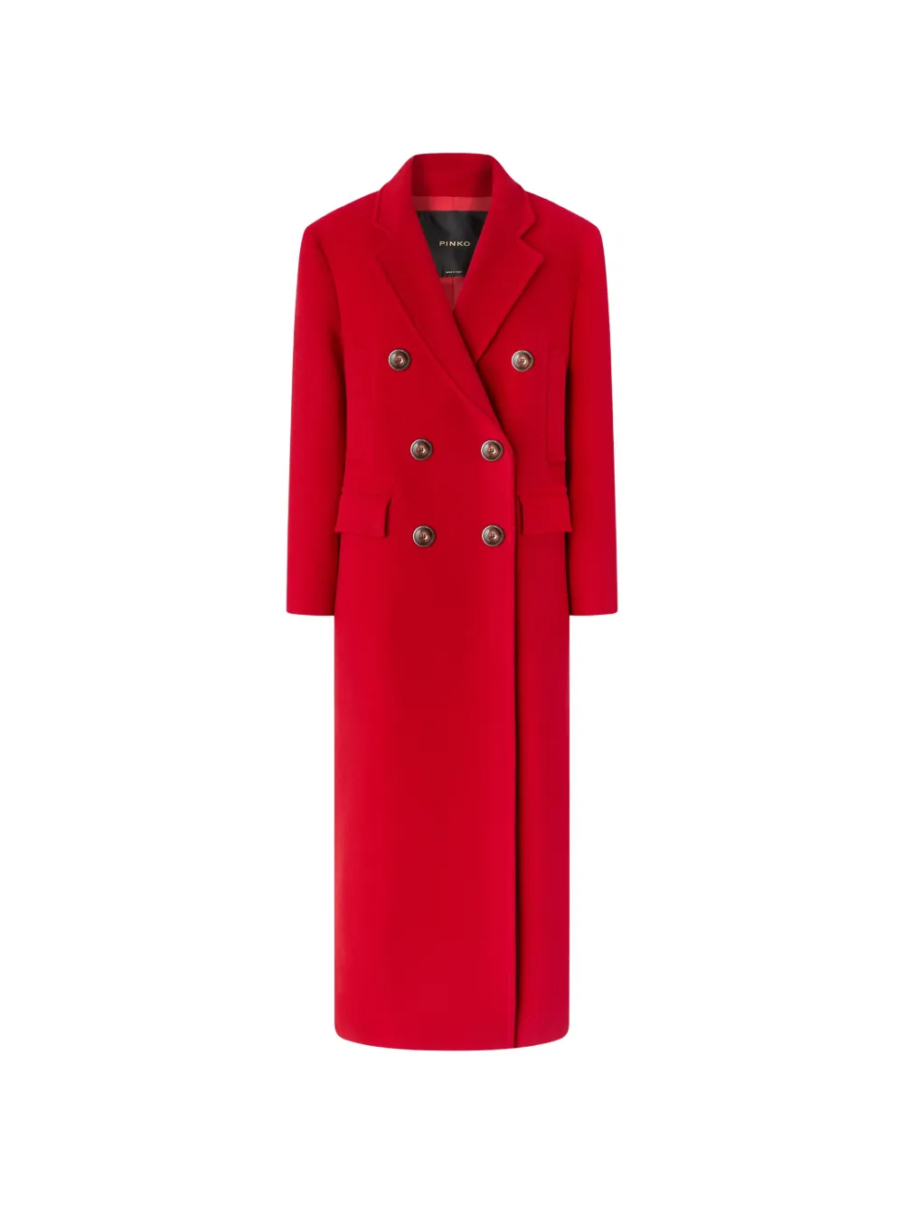 Pinko Double-breasted Notched-lapel Coat In Multi