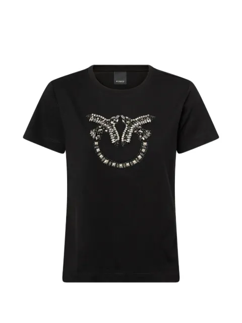 PINKO T-shirt with Love Birds jewel maxi embroidery