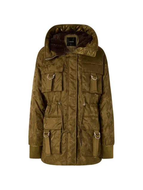 PINKO abrigo con estampado militar y capucha