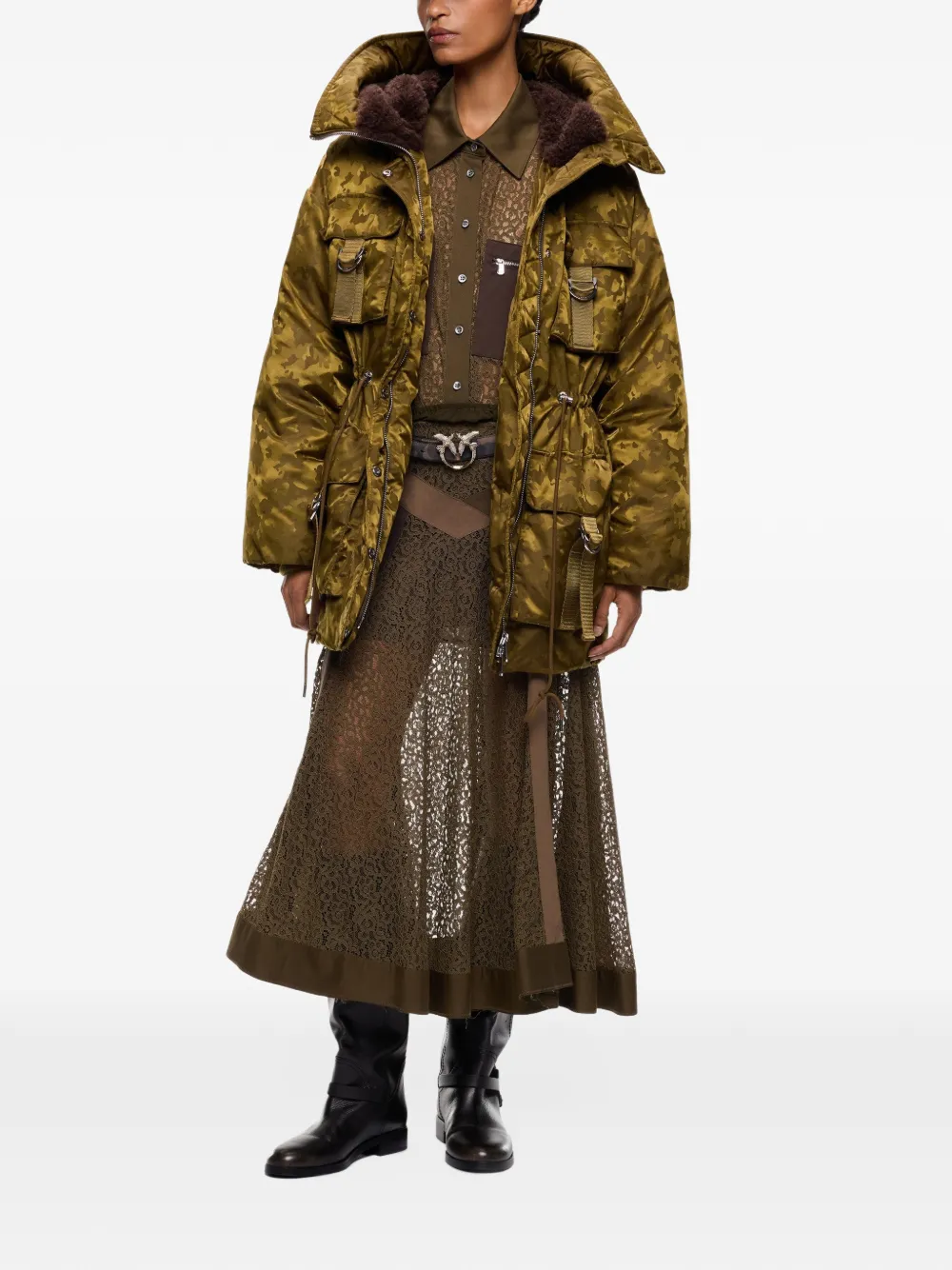 PINKO Jas met camouflageprint Groen