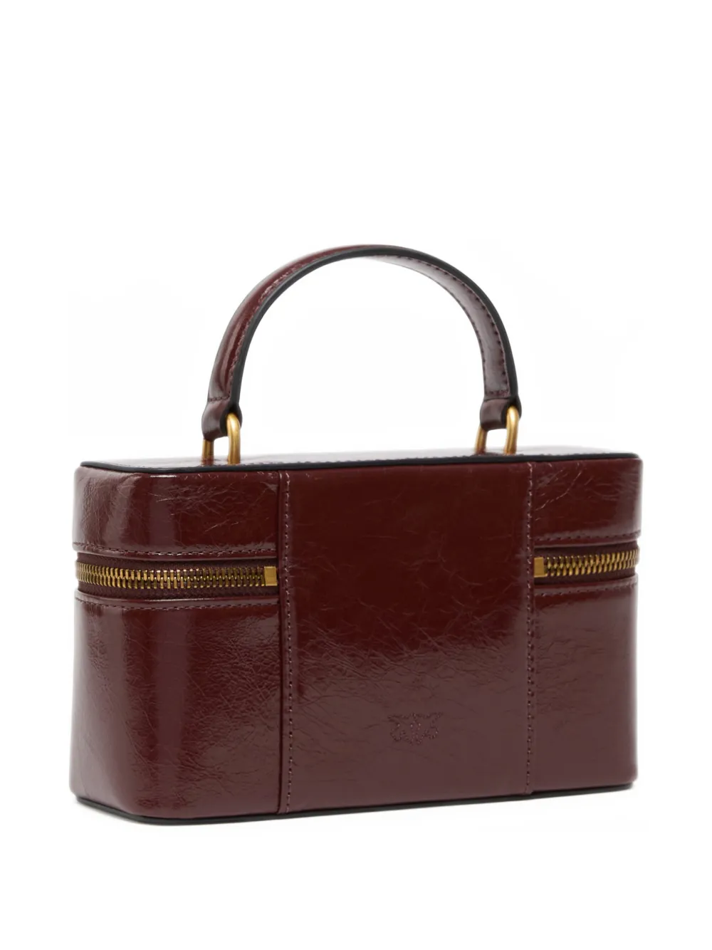 PINKO small crossbody bag in glossy leather Bruin