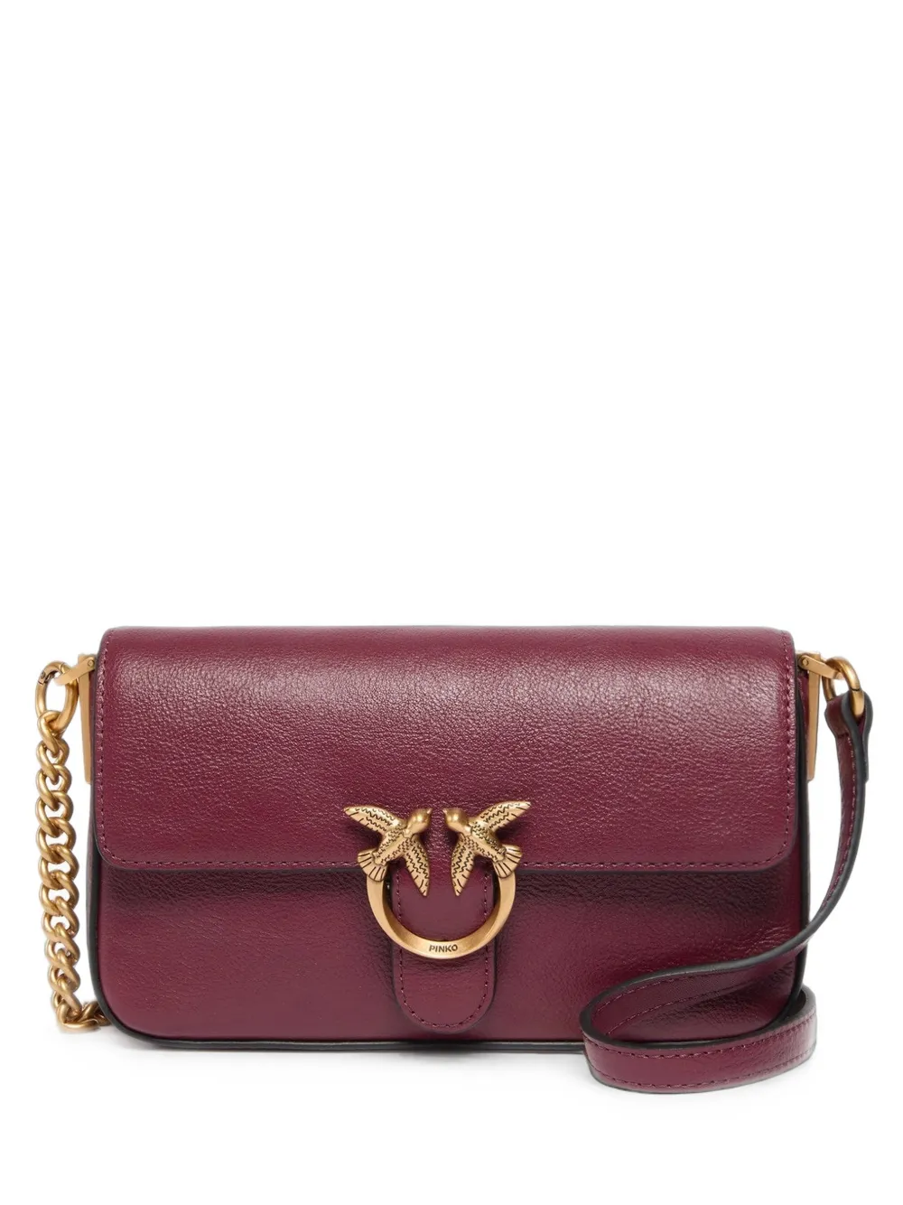 PINKO Love Birds leather shoulder bag - Rosso