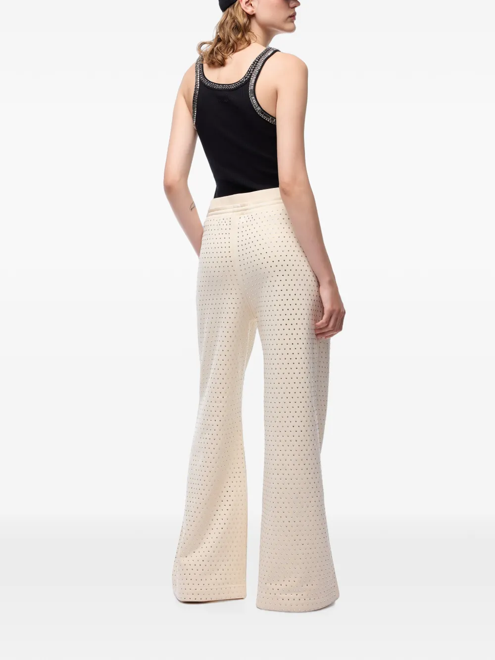 PINKO Fleece broek met stras Beige