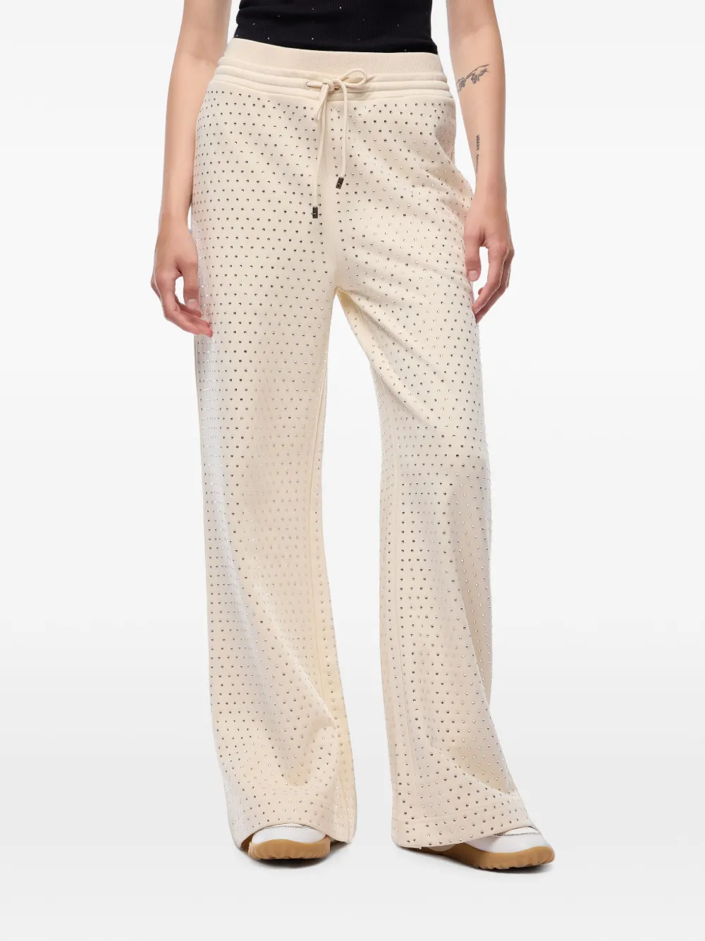PINKO Fleece broek met stras Beige