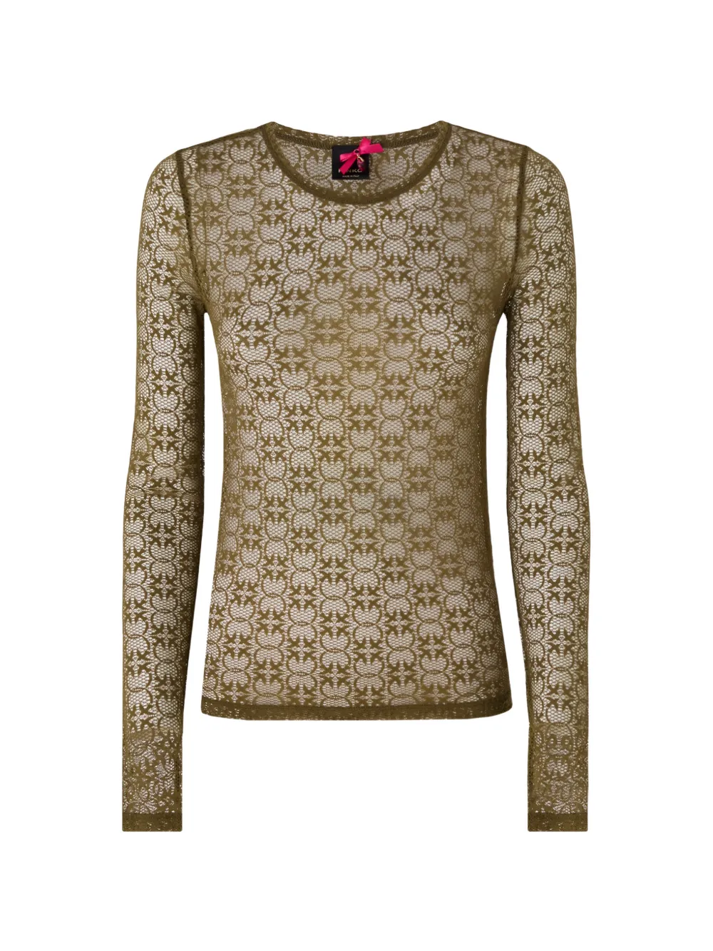 PINKO Top a maniche lunghe con monogramma - Verde