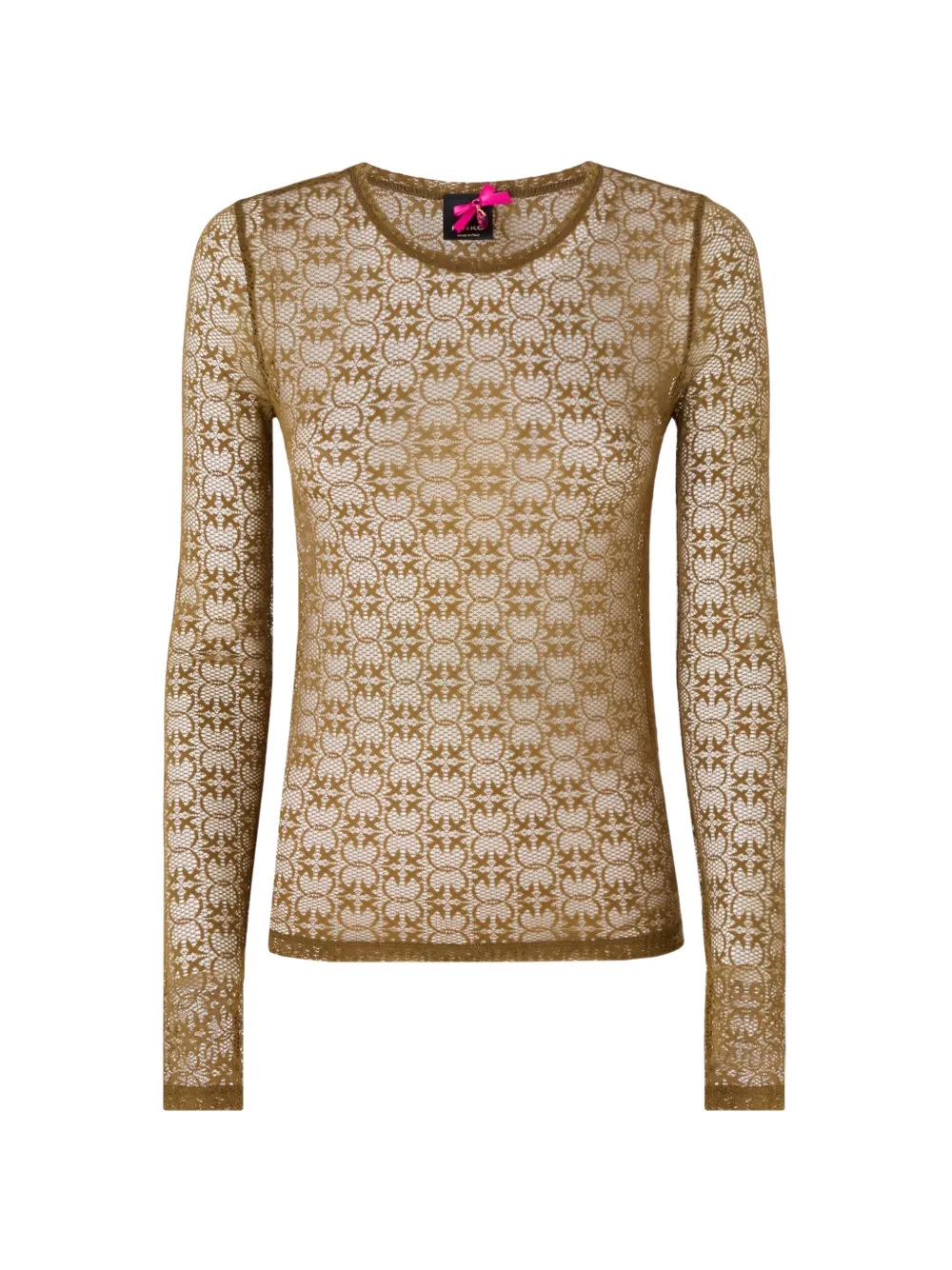PINKO Top met monogram kant en lange mouwen Groen