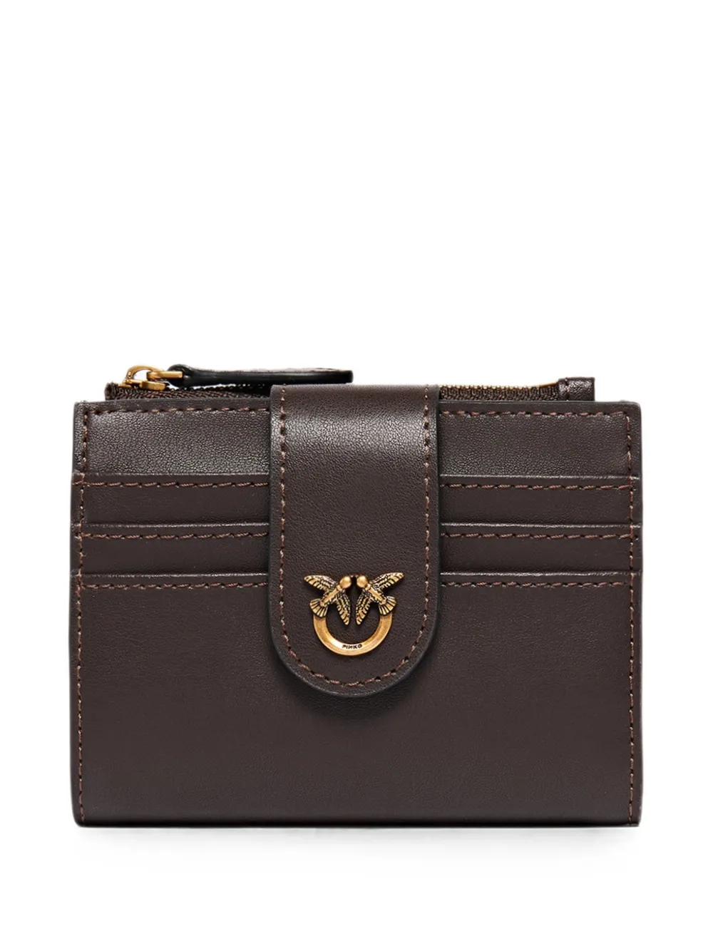 PINKO Love Birds leather wallet - Marrone