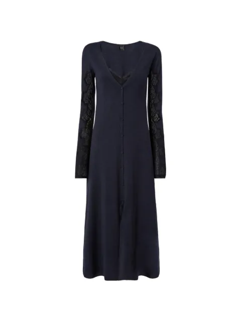 PINKO wool midi dress with lace details
