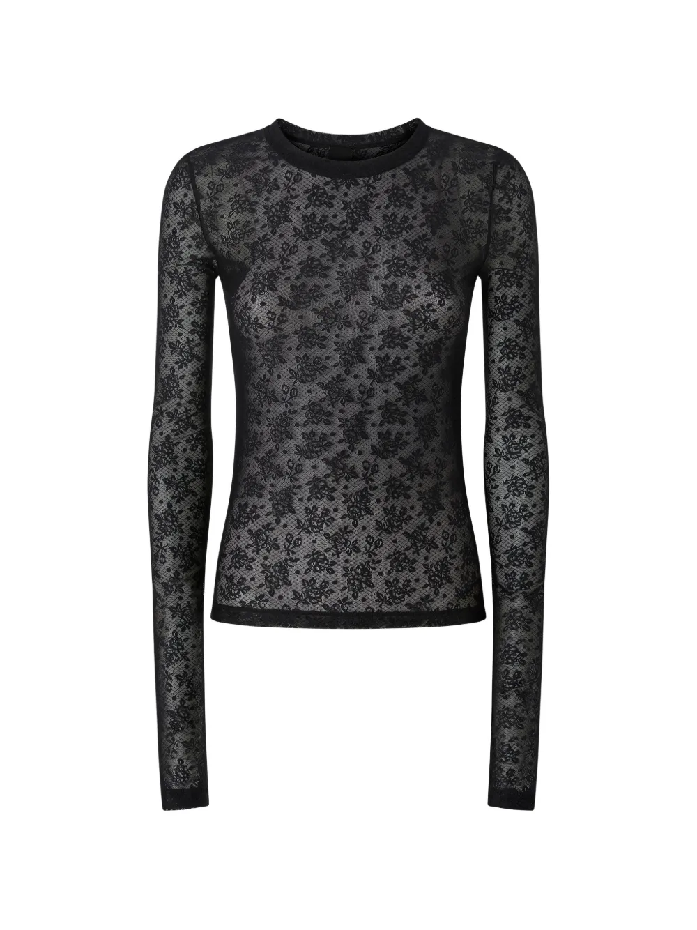 PINKO Top met bloemenkant Zwart
