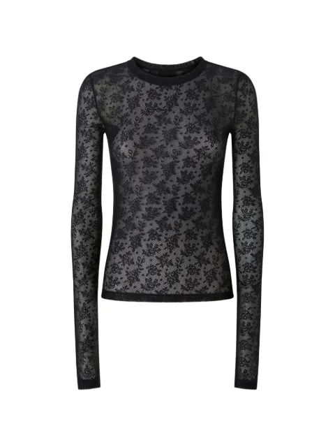 PINKO floral-lace long-sleeve top