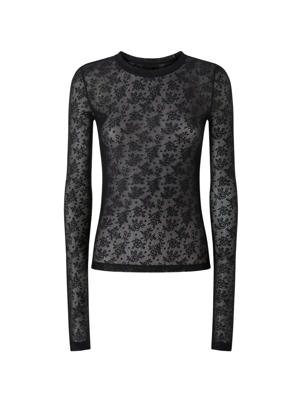 PINKO Top met bloemenkant Zwart