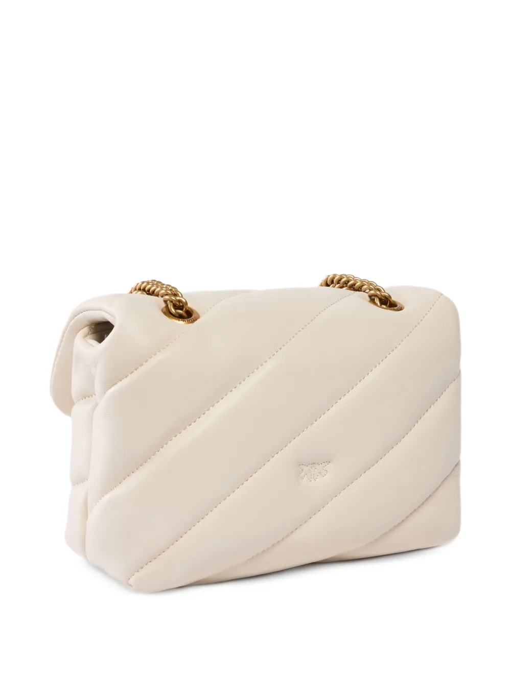 PINKO Kleine Love Bag gewatteerde schoudertas met gesp Beige