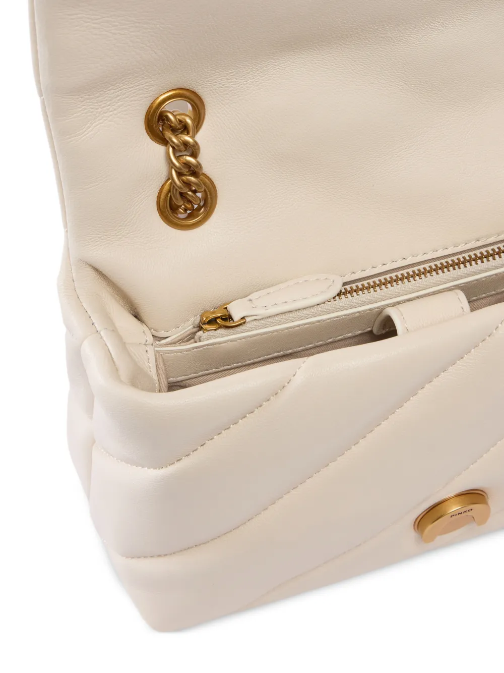 PINKO Kleine Love Bag gewatteerde schoudertas met gesp Beige