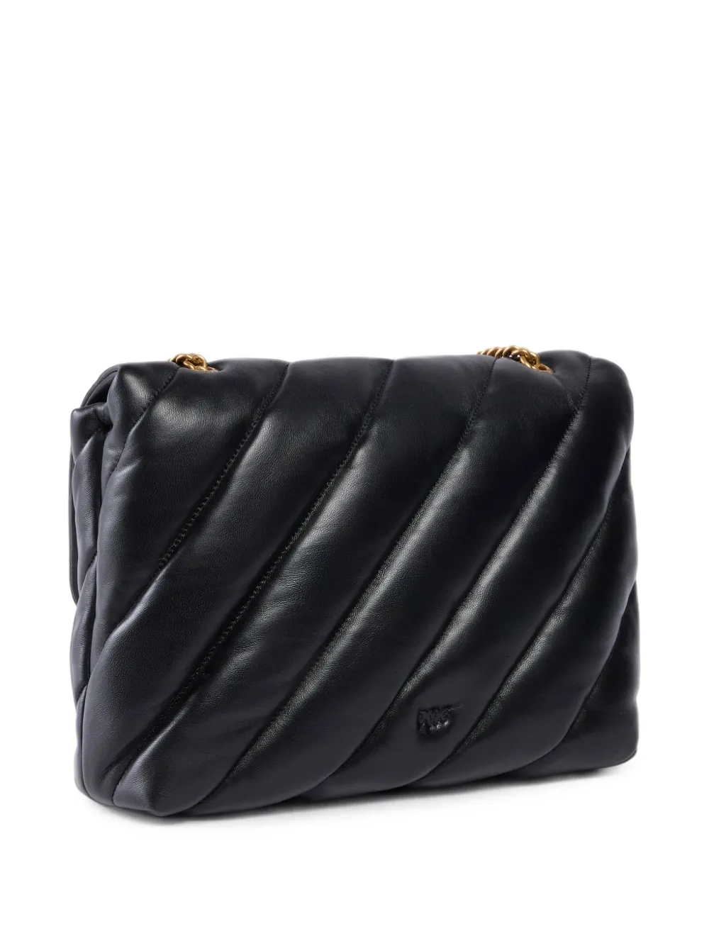 PINKO Baby Love Puff maxi gewatteerde schoudertas met gesp Zwart
