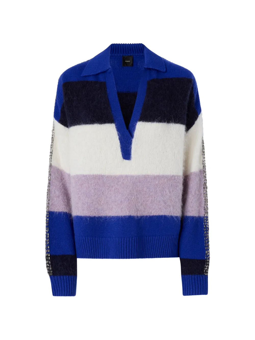PINKO striped stud-embellished sweater - Blu