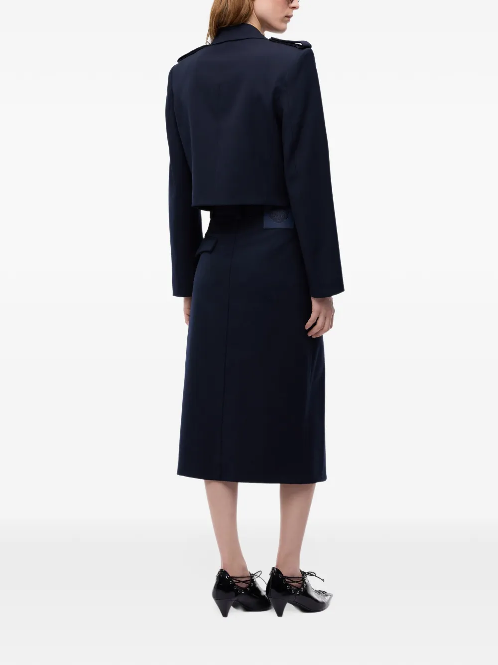 PINKO Rok met knoopdetail en wikkelvoorkant Blauw