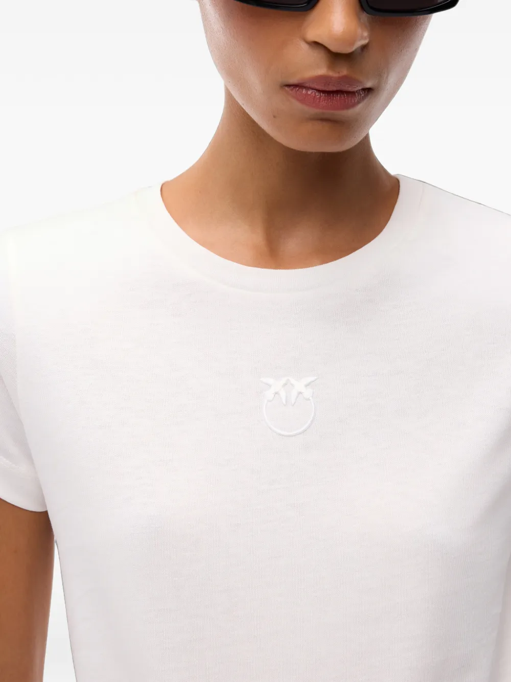 PINKO T-shirt met Love Birds logo Wit