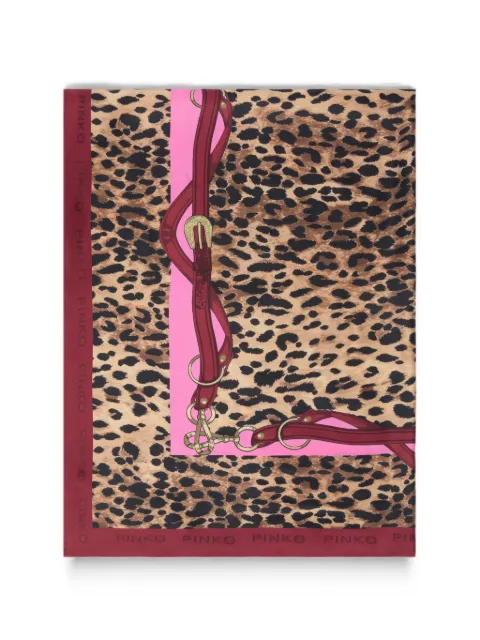 PINKO tørklæde med leopardtryk