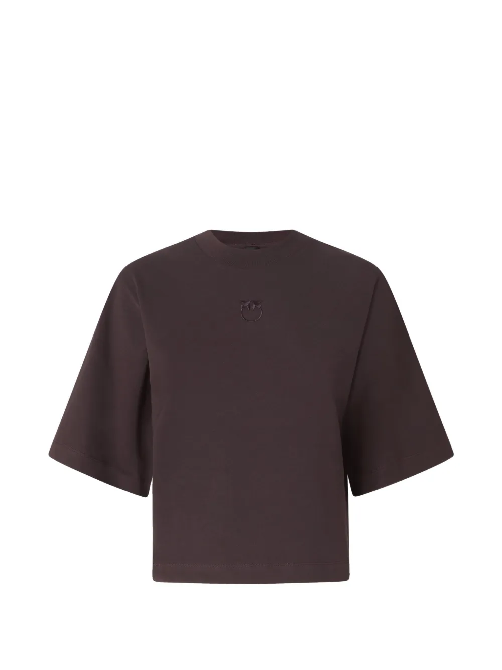PINKO T-shirt met geborduurde bloemen Zwart