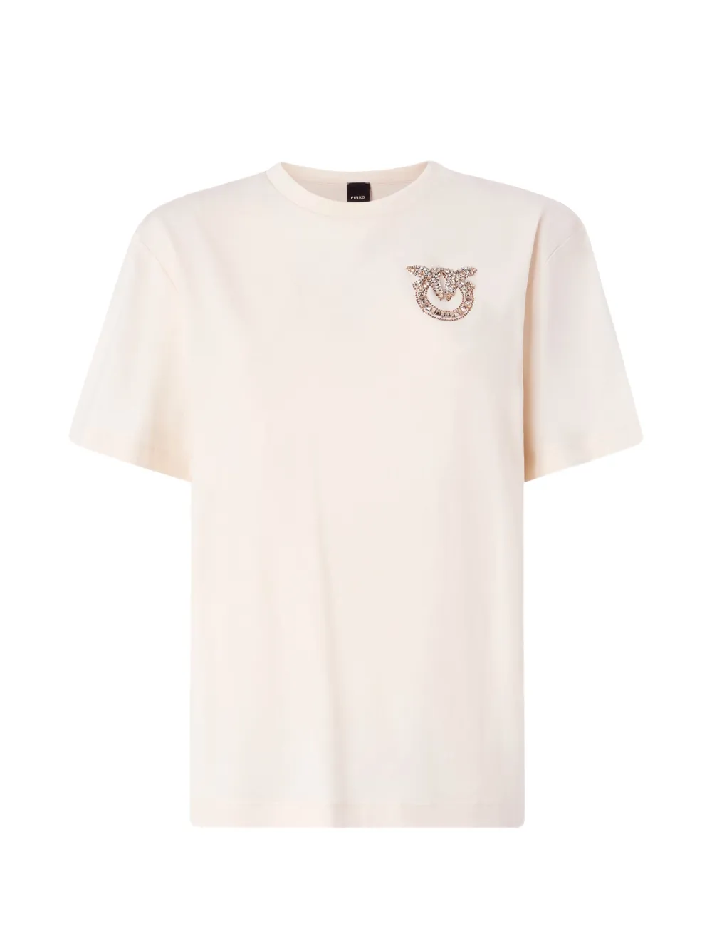 PINKO T-shirt with Love Birds jewel detail - Nude