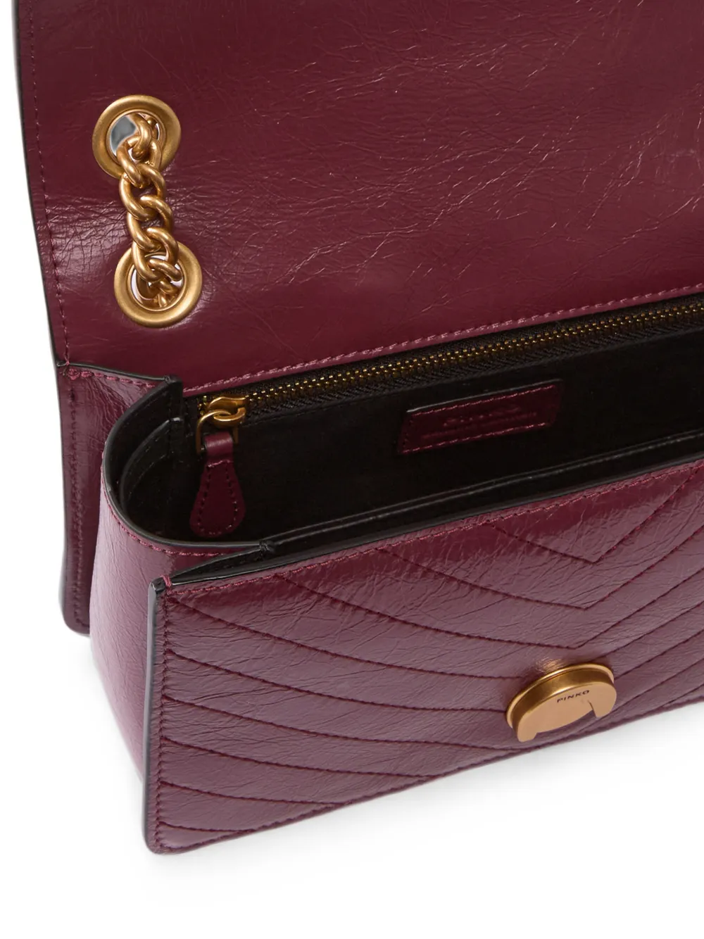 PINKO Love Birds schoudertas met chevron streep Rood